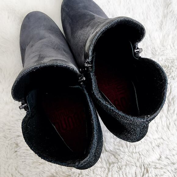 MUNRO Averee Double Zipper Ankle Boot | Grey Nubuck Suede Leather | Size 7.5 - Picture 4 of 12